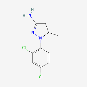 molecular formula C10H11Cl2N3 B8340789 3-Amino-1-(2,4-dichlorophenyl)-5-methyl-2-pyrazoline 