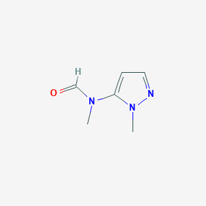 molecular formula C6H9N3O B8340795 5-(N-formyl-N-methylamino)-1-methylpyrazole 