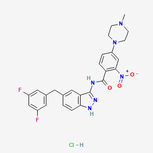 N-[5-(3,5-Difluoro-benzyl)-1H-indazol-3-yl]-4-(4-methyl-piperazin-1-yl)-2-nitro-benzamide hydrochloride
