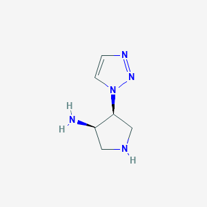 molecular formula C6H11N5 B8340827 cis-3-Amino-4-(1,2,3-triazol-1-yl)pyrrolidine 