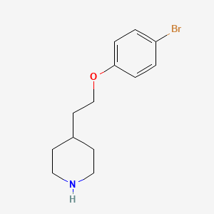 molecular formula C13H18BrNO B8340897 4-{2-[(4-Bromophenyl)oxy]ethyl}-piperidine 