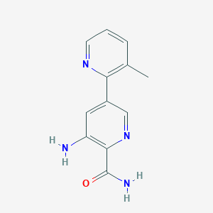 molecular formula C12H12N4O B8340962 3-Amino-5-(3-methyl(2-pyridyl))pyridine-2-carboxamide 
