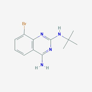 molecular formula C12H15BrN4 B8340975 8-bromo-N2-(tert-butyl)quinazoline-2,4-diamine 