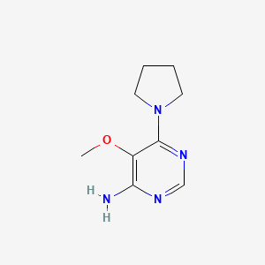 molecular formula C9H14N4O B8340984 5-Methoxy-6-(pyrrolidin-1-yl)pyrimidin-4-amine 