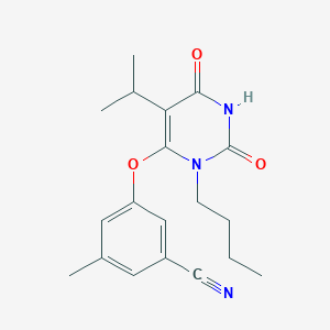 molecular formula C19H23N3O3 B8341000 3-(3-Butyl-5-isopropyl-2,6-dioxo-1,2,3,6-tetrahydro-pyrimidin-4-yloxy)-5-methyl-benzonitrile 
