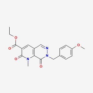 molecular formula C19H19N3O5 B8341073 Ethyl 7-(4-methoxybenzyl)-1-methyl-2,8-dioxo-1,2,7,8-tetrahydropyrido[2,3-d]pyridazine-3-carboxylate 