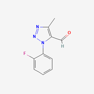 molecular formula C10H8FN3O B8341099 1-(2-fluorophenyl)-4-methyl-1H-1,2,3-triazole-5-carbaldehyde 