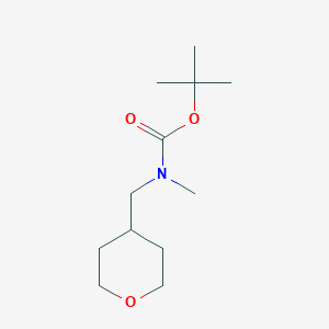 molecular formula C12H23NO3 B8341113 tert-butyl N-methyl-N-(4-tetrahydropyranylmethyl)carbamate 