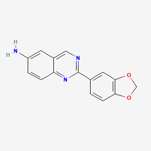 molecular formula C15H11N3O2 B8341119 6-Amino-2-(1,3-benzodioxol-5-yl)-quinazoline 