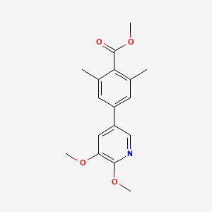 molecular formula C17H19NO4 B8341137 Methyl 4-(5,6-dimethoxy-3-pyridyl)-2,6-dimethyl-benzoate 