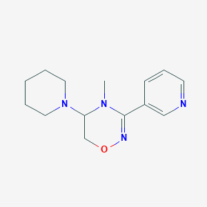 molecular formula C14H20N4O B8341139 (-)-5,6-dihydro-5-(1-piperidinyl)-methyl-3-(3-pyridyl)4H-1,2,4-oxadiazine 