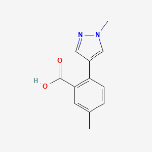 molecular formula C12H12N2O2 B8341171 5-Methyl-2-(1-methyl-1H-pyrazol-4-yl)benzoic acid 