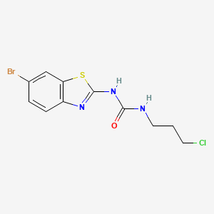 molecular formula C11H11BrClN3OS B8341206 N-(6-bromo-1,3-benzothiazol-2-yl)-N'-(3-chloropropyl)urea 