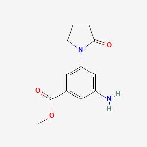 molecular formula C12H14N2O3 B8341244 3-Amino-5-(2-oxo-pyrrolidin-1-yl)-benzoic acid methyl ester 