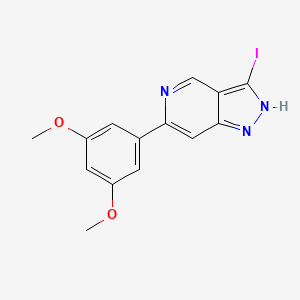 molecular formula C14H12IN3O2 B8341254 6-(3,5-dimethoxyphenyl)-3-iodo-1H-pyrazolo[4,3-c]pyridine 