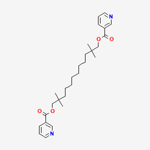 Nicotinic acid, 2,2,11,11-tetramethyldodecamethylene ester