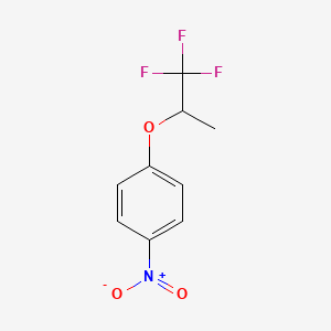 molecular formula C9H8F3NO3 B8341291 Nitro-4-(2,2,2-trifluoro-1-methyl-ethoxy)-benzene 
