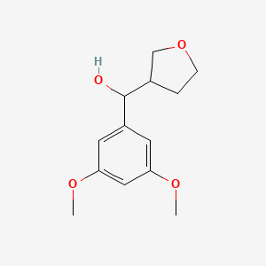 molecular formula C13H18O4 B8341300 (3,5-Dimethoxyphenyl)(tetrahydrofuran-3-yl)methanol 