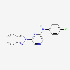 molecular formula C17H12ClN5 B8341321 (4-Chloro-phenyl)-(6-indazol-2-yl-pyrazin-2-yl)-amine 