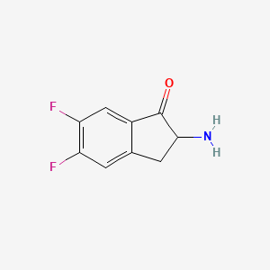 molecular formula C9H7F2NO B8341327 2-Amino-5,6-difluoroindan-1-one 