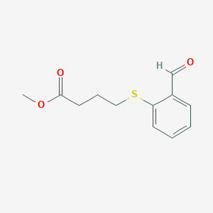 molecular formula C12H14O3S B8341332 Methyl 4-(2-formylphenylthio)butyrate 