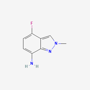 molecular formula C8H8FN3 B8341334 7-amino-4-fluoro-2-methyl-2H-indazole 
