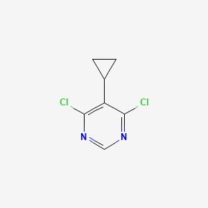 molecular formula C7H6Cl2N2 B8341351 4,6-Dichloro-5-cyclopropylpyrimidine CAS No. 832754-14-0