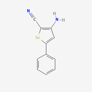 molecular formula C11H8N2Se B8341397 2-Cyano-3-amino-5-phenylselenophene 