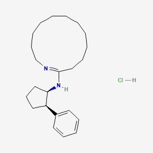 molecular formula C23H37ClN2 B8341483 2-[(cis-2-Phenylcyclopentyl)imino]azacyclotridecane hydrochloride 