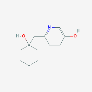 molecular formula C12H17NO2 B8341506 5-Hydroxy-2-[(1-hydroxycyclohexyl)methyl]pyridine 