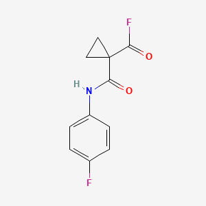 molecular formula C11H9F2NO2 B8341533 1-((4-Fluorophenyl)carbamoyl)cyclopropanecarbonyl fluoride 