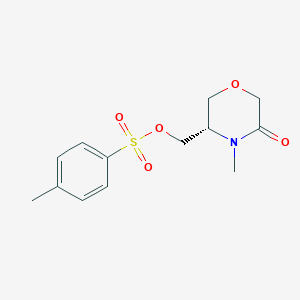 molecular formula C13H17NO5S B8341537 (S)-(4-Methyl-5-oxomorpholin-3-yl)methyl 4-methylbenzenesulfonate 