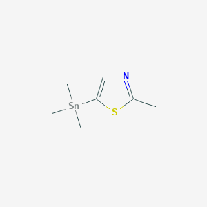 molecular formula C7H13NSSn B8341547 2-Methyl-5-(trimethylstannyl)thiazole 