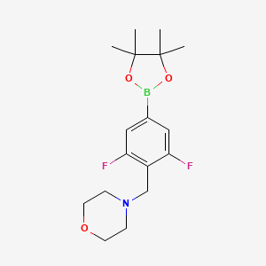 molecular formula C17H24BF2NO3 B8341548 4-(2,6-Difluoro-4-(4,4,5,5-tetramethyl-1,3,2-dioxaborolan-2-yl)benzyl)morpholine 