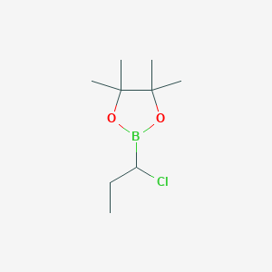 molecular formula C9H18BClO2 B8341554 2-[1(RS)-chloropropyl]-4,4,5,5-tetramethyl-1,3,2-dioxaborolane 