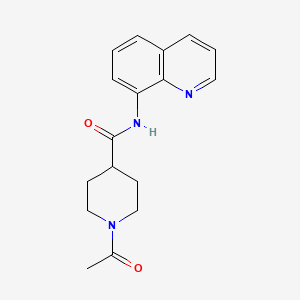 molecular formula C17H19N3O2 B8341619 1-Acetyl-N-(quinolin-8-yl)-4-piperidinecarboxamide 