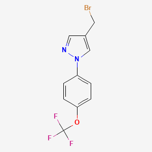 molecular formula C11H8BrF3N2O B8341688 4-(bromomethyl)-1-[4-(trifluoromethoxy)phenyl]-1H-pyrazole 