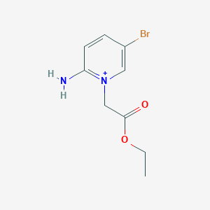 molecular formula C9H12BrN2O2+ B8341727 2-Amino-5-bromo-1-ethoxycarbonylmethyl-pyridinium 