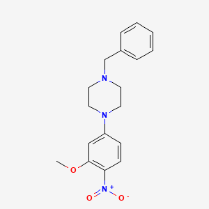 molecular formula C18H21N3O3 B8341785 1-Benzyl-4-(3-methoxy-4-nitrophenyl)piperazine 