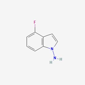molecular formula C8H7FN2 B8341890 1-Amino-4-fluoroindole 