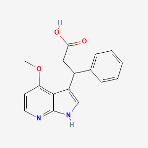 molecular formula C17H16N2O3 B8341922 3-(4-methoxy-1H-pyrrolo[2,3-b]pyridin-3-yl)-3-phenyl-propionic acid 
