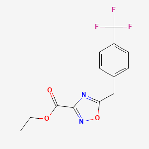 molecular formula C13H11F3N2O3 B8341937 Ethyl 5-(4-(trifluoromethyl)benzyl)-1,2,4-oxadiazole-3-carboxylate 