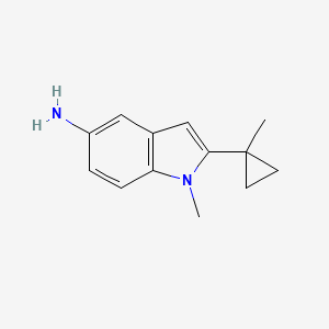 molecular formula C13H16N2 B8341938 1-Methyl-2-(1-methylcyclopropyl)-1H-indol-5-amine 