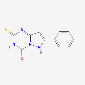 molecular formula C11H8N4OS B8341963 7-Phenyl-2-thioxo-2,3-dihydropyrazolo[1,5-a][1,3,5]triazin-4(1H)-one 