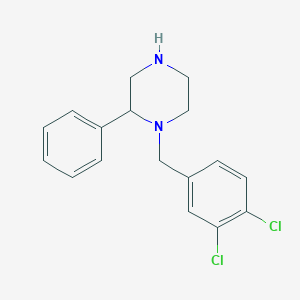molecular formula C17H18Cl2N2 B8342004 1-(3',4'-Dichloro benzyl)-2-phenyl piperazine 