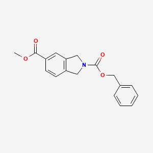 molecular formula C18H17NO4 B8342015 1,3-Dihydro-isoindole-2,5-dicarboxylic acid 2-benzyl ester 5-methyl ester 