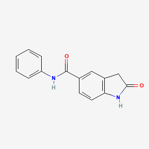 molecular formula C15H12N2O2 B8342025 2-oxo-N-phenylindoline-5-carboxamide 