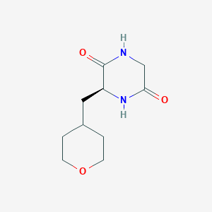 molecular formula C10H16N2O3 B8342056 (3S)-3-(tetrahydro-2H-pyran-4-ylmethyl)-2,5-piperazinedione 