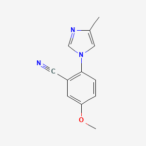 molecular formula C12H11N3O B8342061 5-Methoxy-2-(4-methyl-imidazol-1-yl)-benzonitrile 