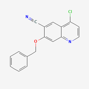 molecular formula C17H11ClN2O B8342104 7-Benzyloxy-4-chloro-6-cyanoquinoline 